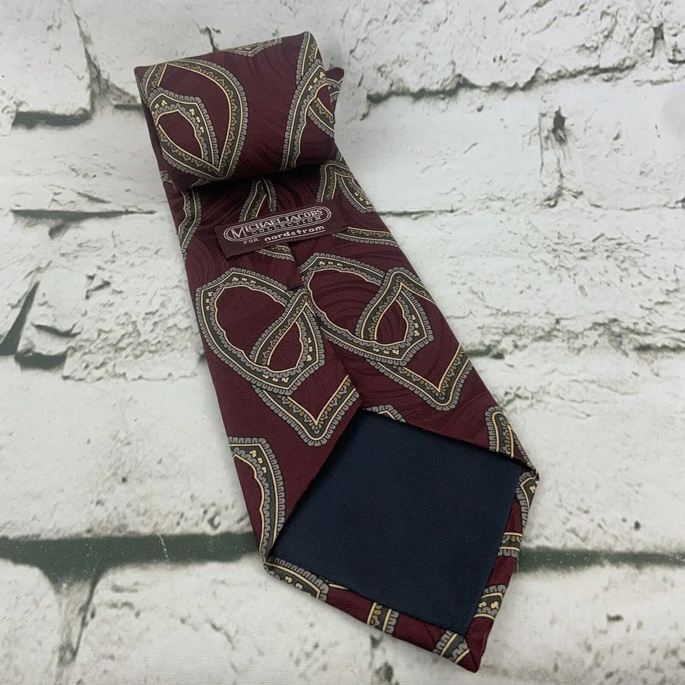 Michael Jacobs For Nordstrom Silk Tie‎ Maroon Locking Links